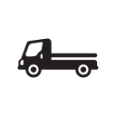 Flatbed truck icon in black